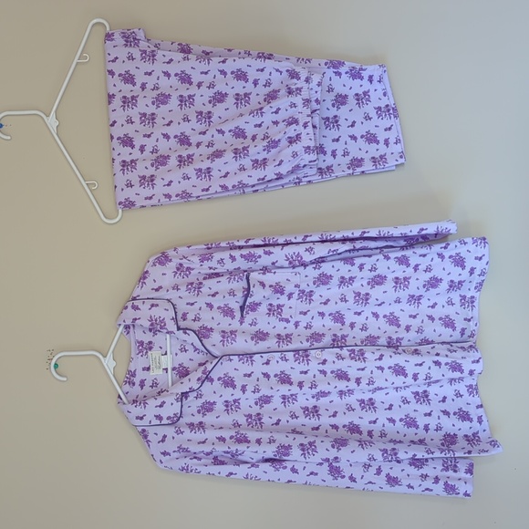 Lati Fashions Floral Piping Two Piece Pajama Set XXL Purple - Picture 1 of 16
